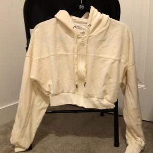 Cream colored zip hoodie
